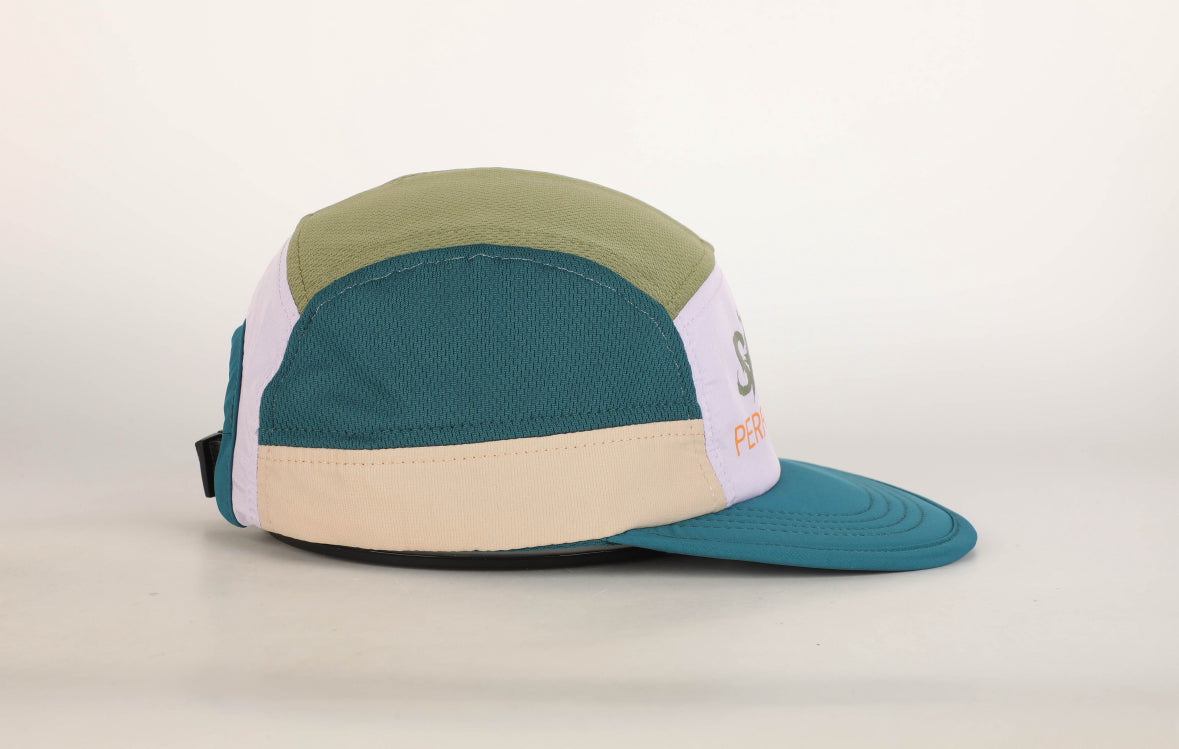 Performance running hat - teal/pink