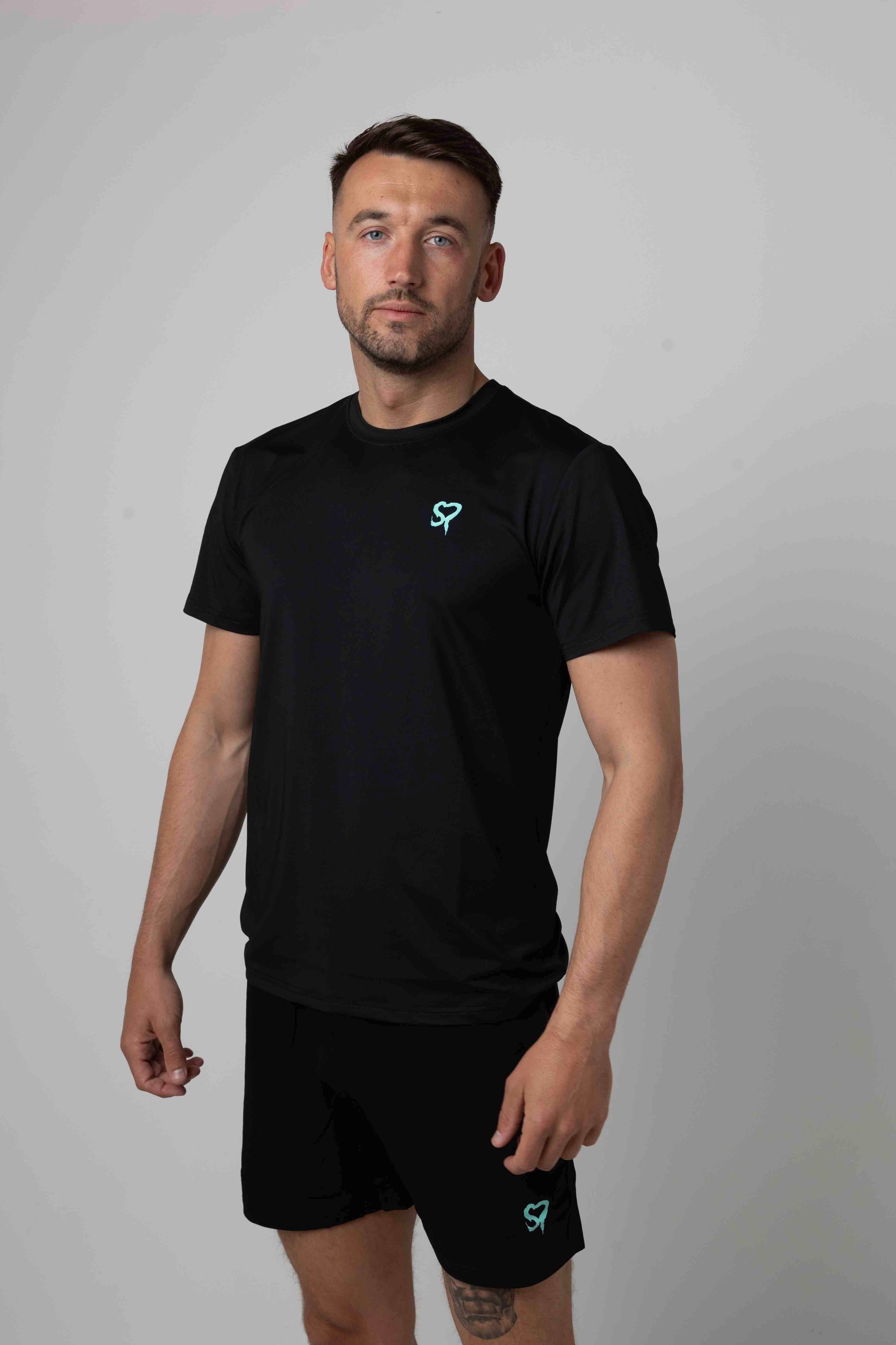 Core T-Shirt Black/Aqua