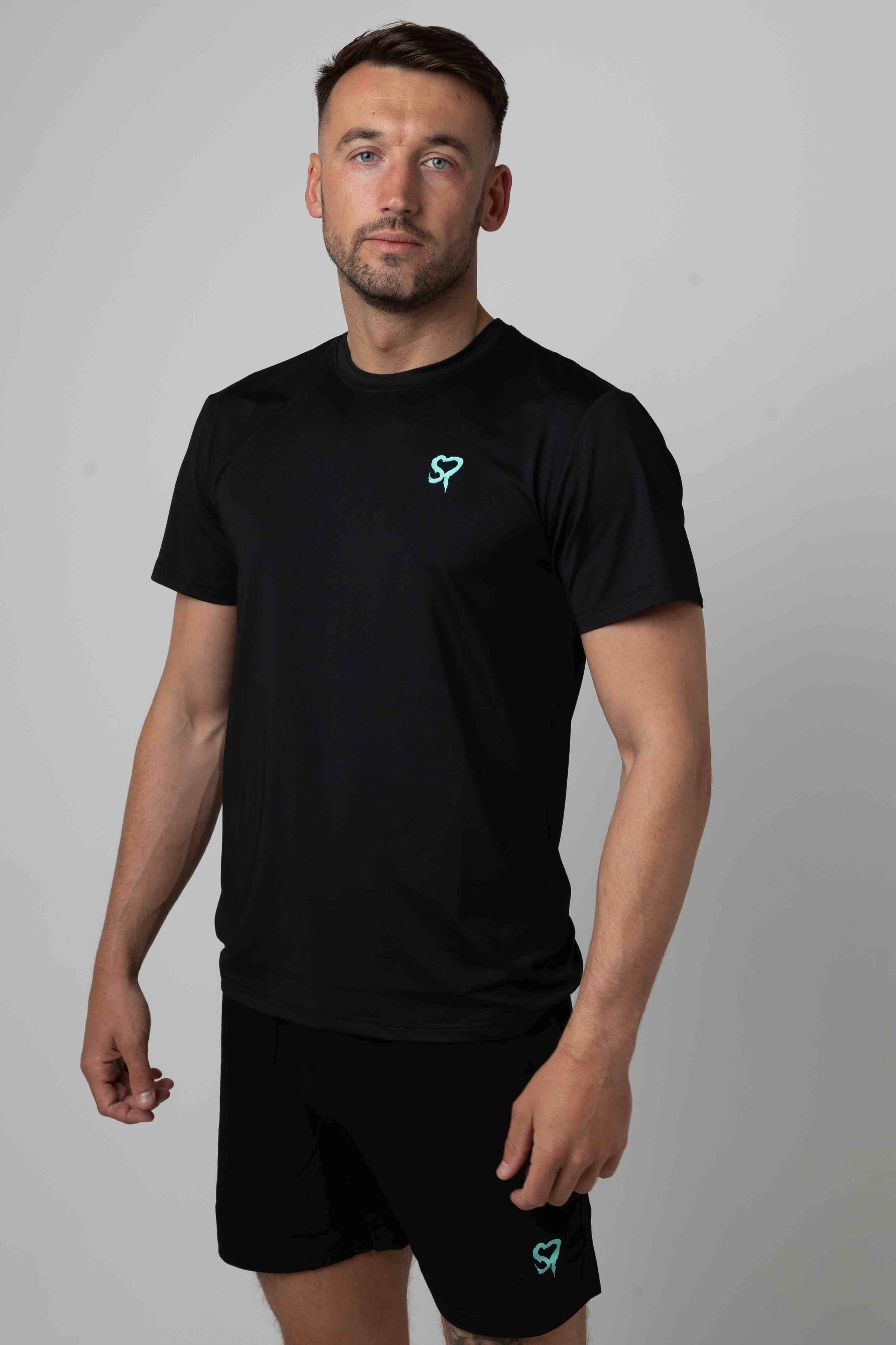 Core T-Shirt Black/Aqua