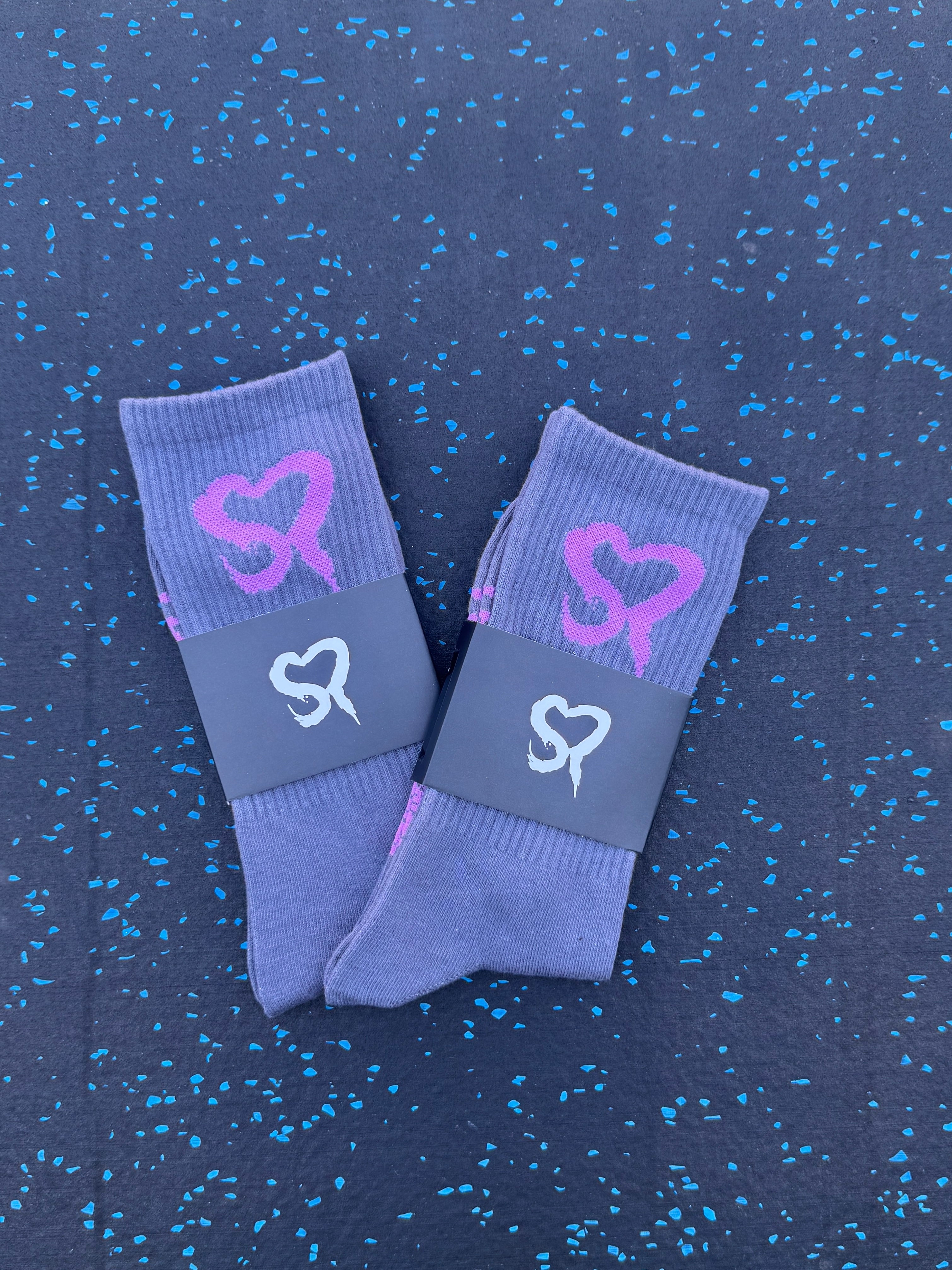 SHADOW PERFORMANCE SOCKS - GREY AND INDIGO
